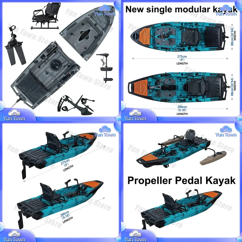 Fishing Kayak Pedal Drive - كاياك مودولار بطول 9.5 قدم مع