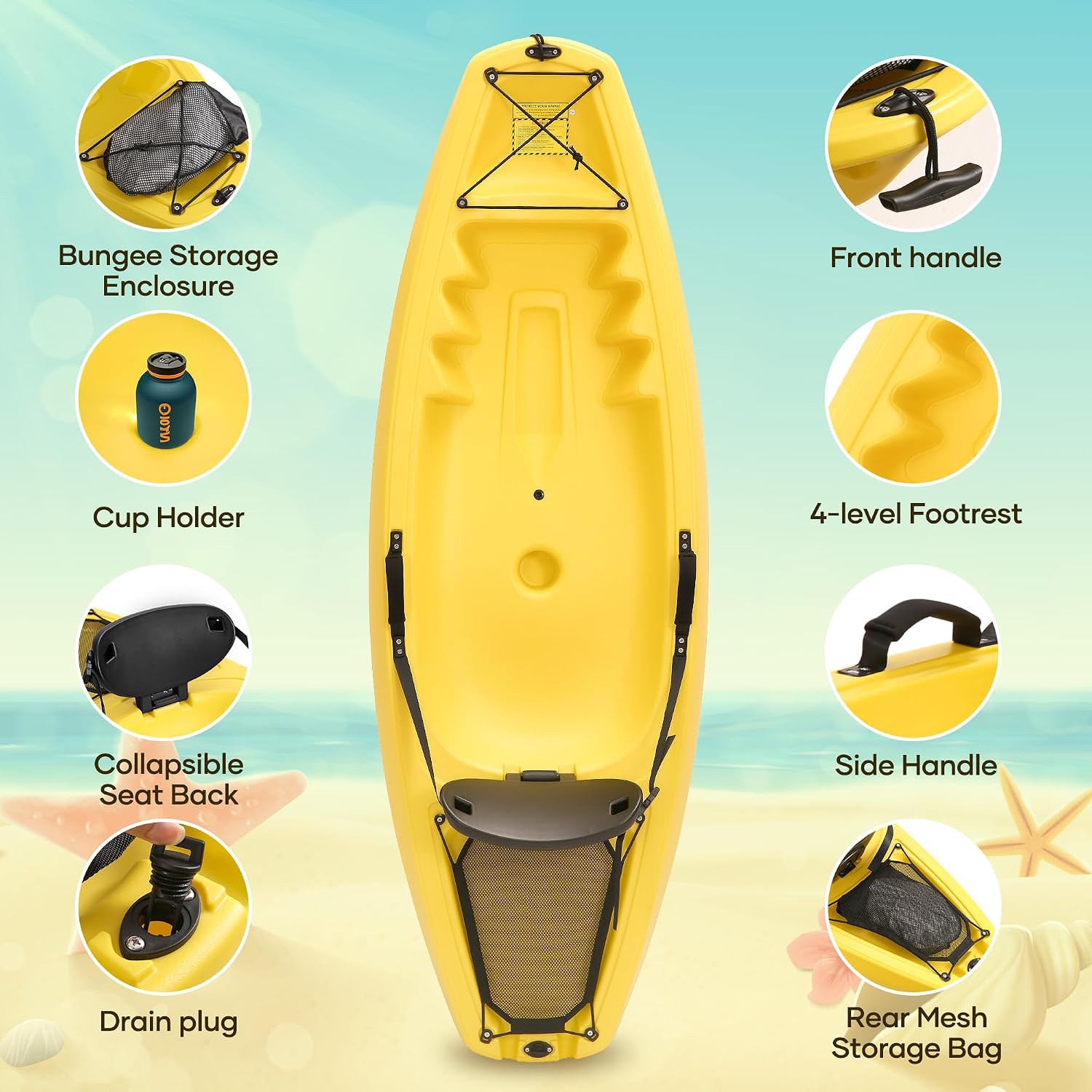 قارب كاياك مع مجداف بطول 6.5 ق - مراجعة Fishing Kayak Paddle وسعره